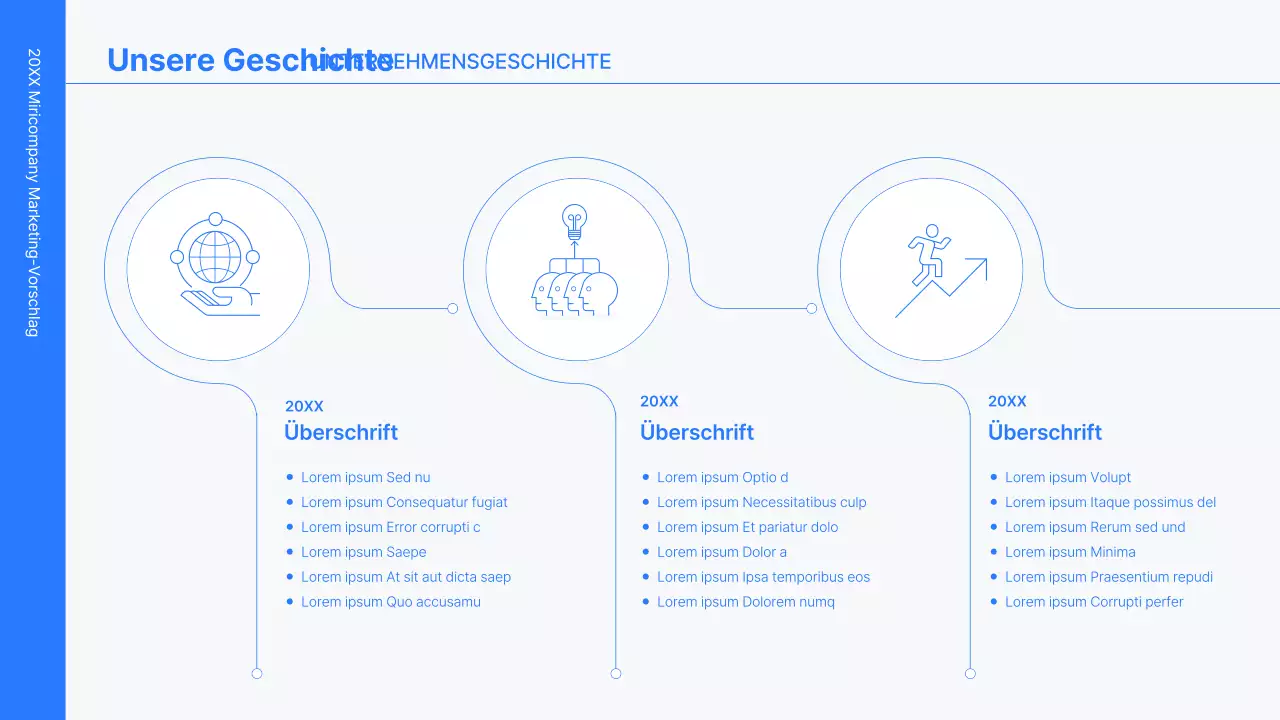 Business-Konzept-Kit mit blauen, minimalistischen und einfachen Linien