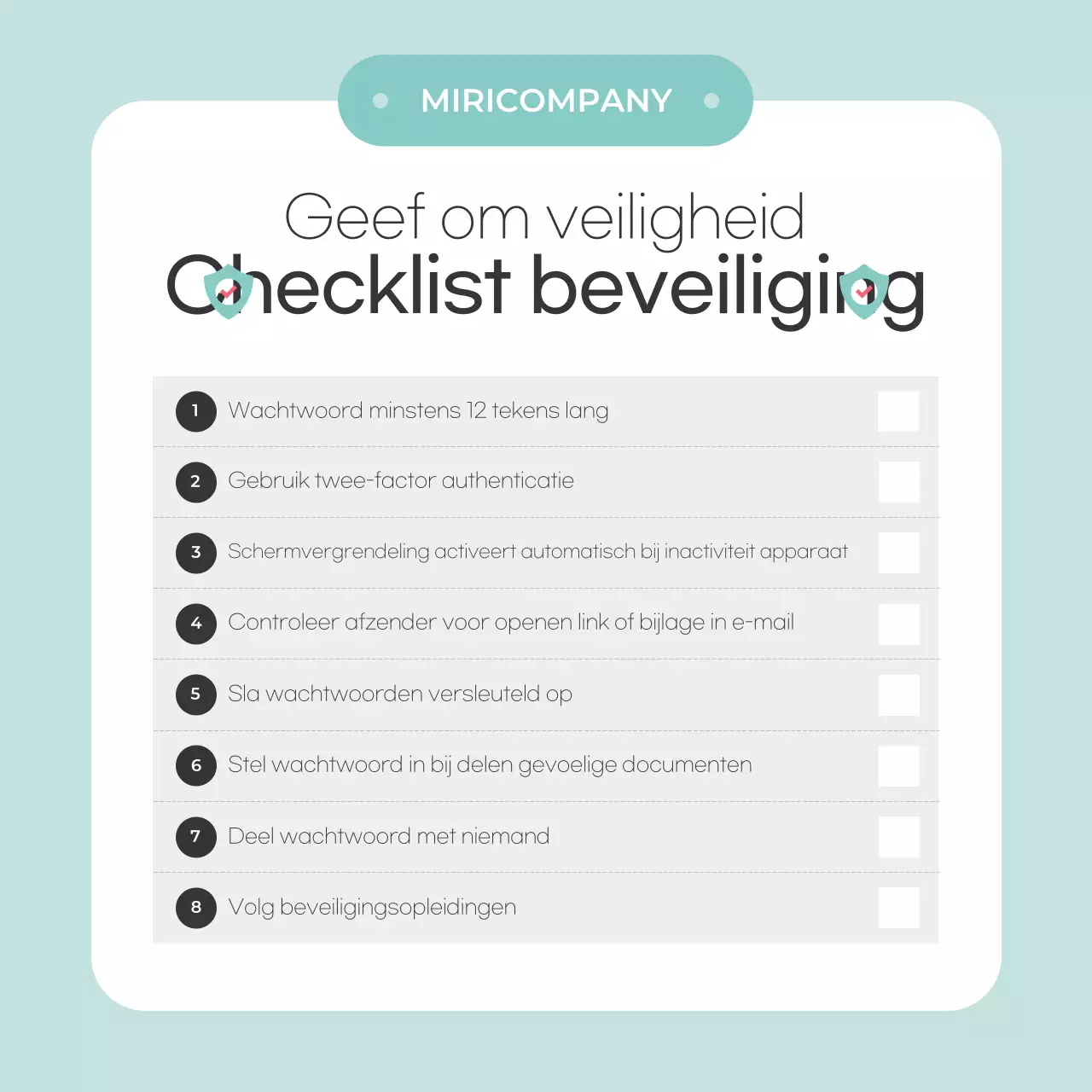 Mint eenvoudige beveiligingstips