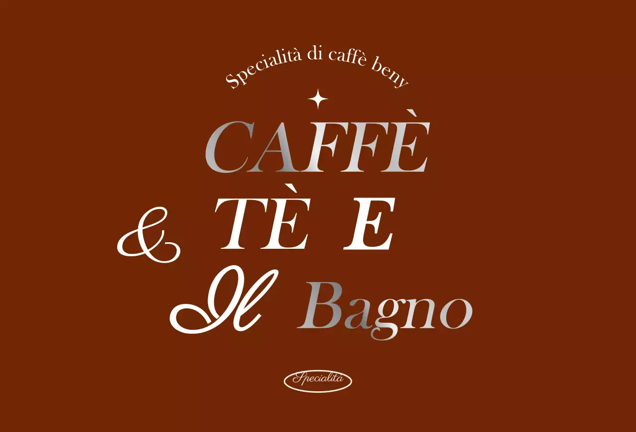 Scrittura sentimentale del caffè in marrone e argento