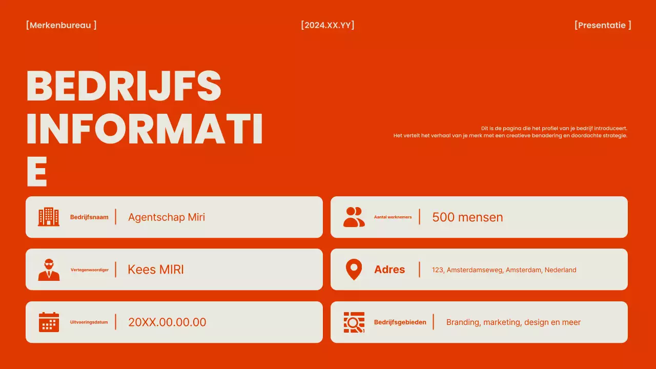 Een oranje en chique brand agency briefing