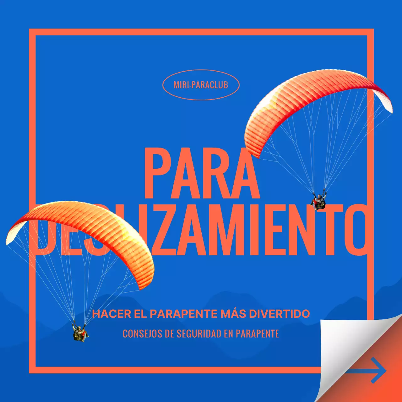 Cómo hacer parapente tipográfico en azul y rojo