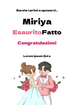 Poster promozionale con messaggio di congratulazioni di matrimonio in rosa e bianco