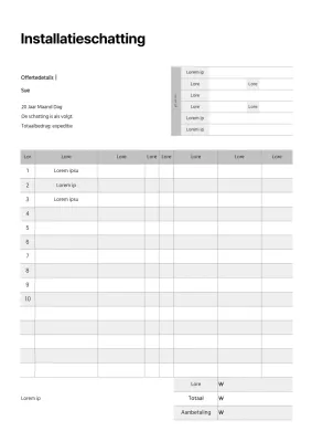 Grijs gemaakte tabellen markeren Bouwraming installeren