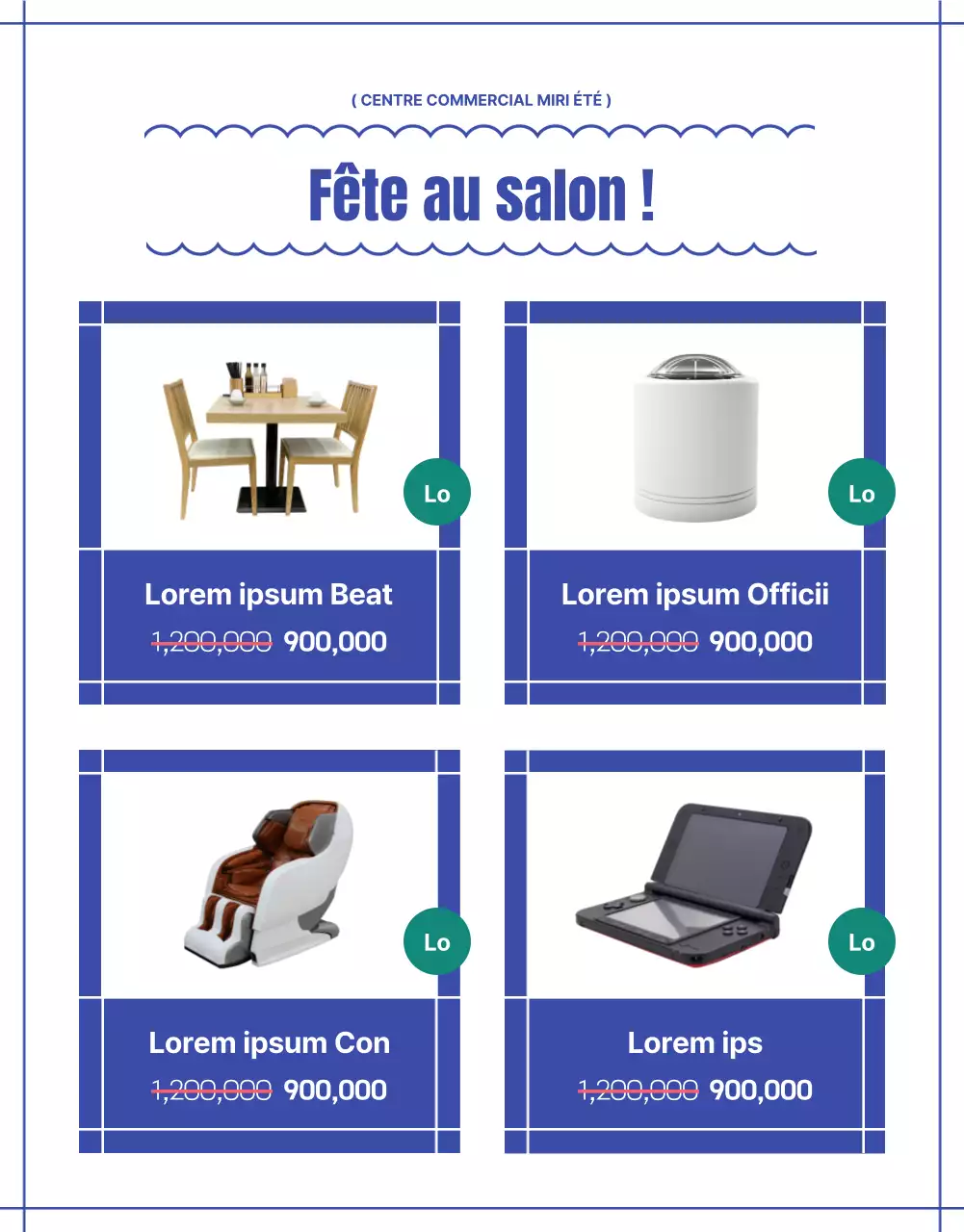 Une exposition estivale mettant en valeur les lignes simples du bleu.