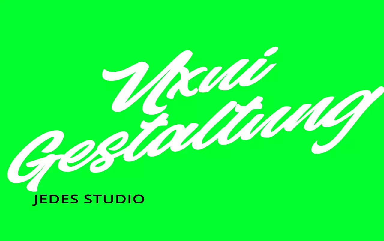 Design mit einem Textlogo für ein Designstudio in fluoreszierendem Lindgrün und Schwarz