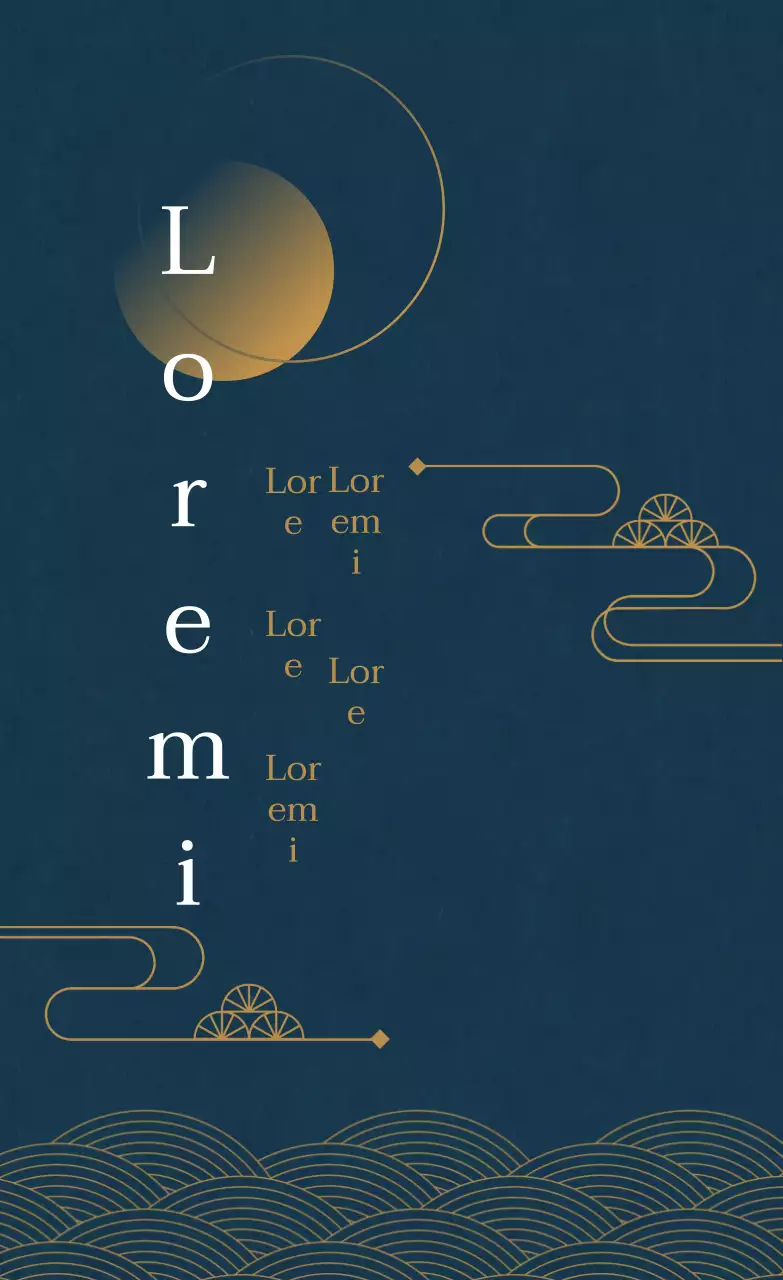 Een eenvoudige turquoise en gele Chuseok-groet