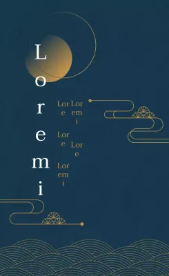 Een eenvoudige turquoise en gele Chuseok-groet