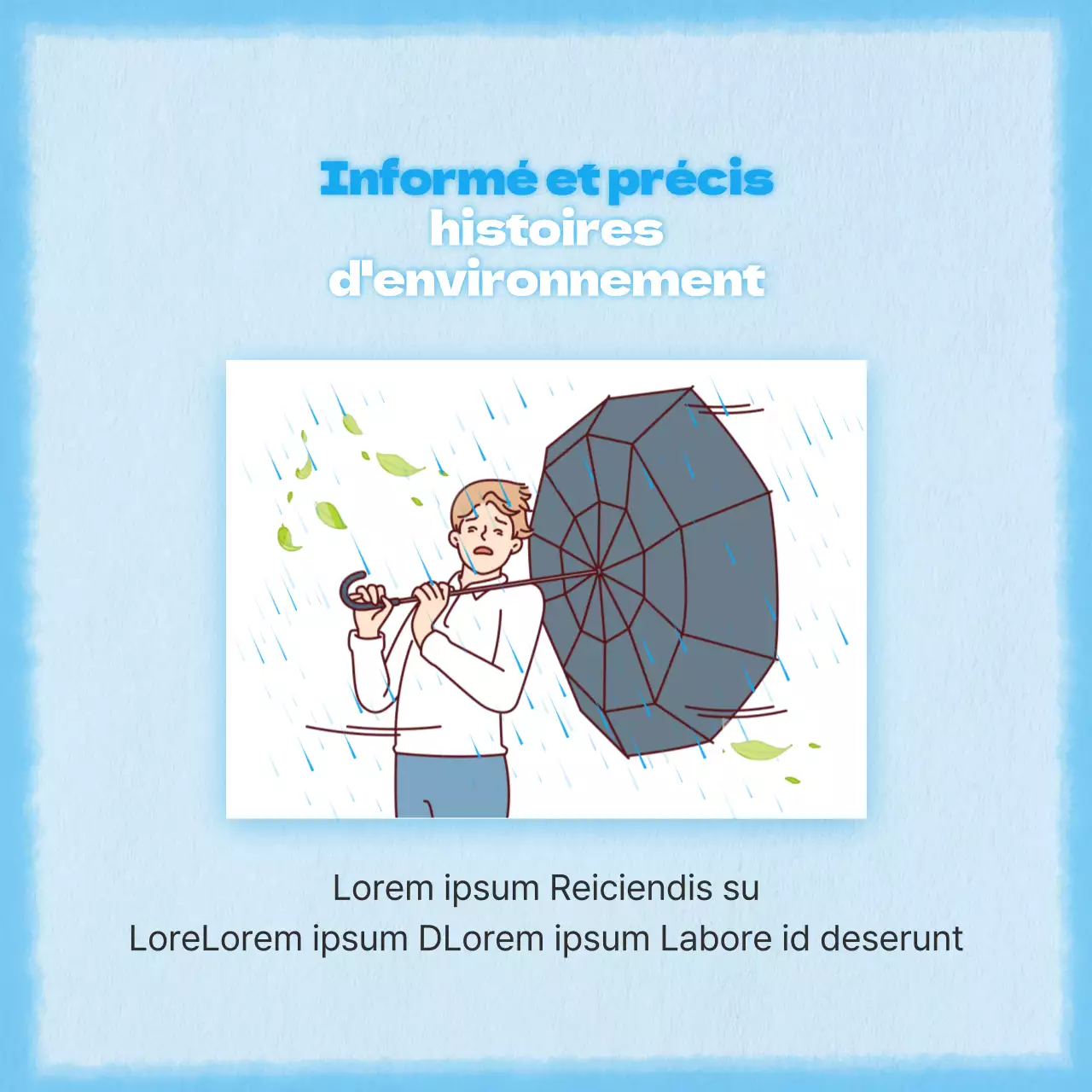 Un concept simple et mignon en bleu pour le poste d'information sur le climat