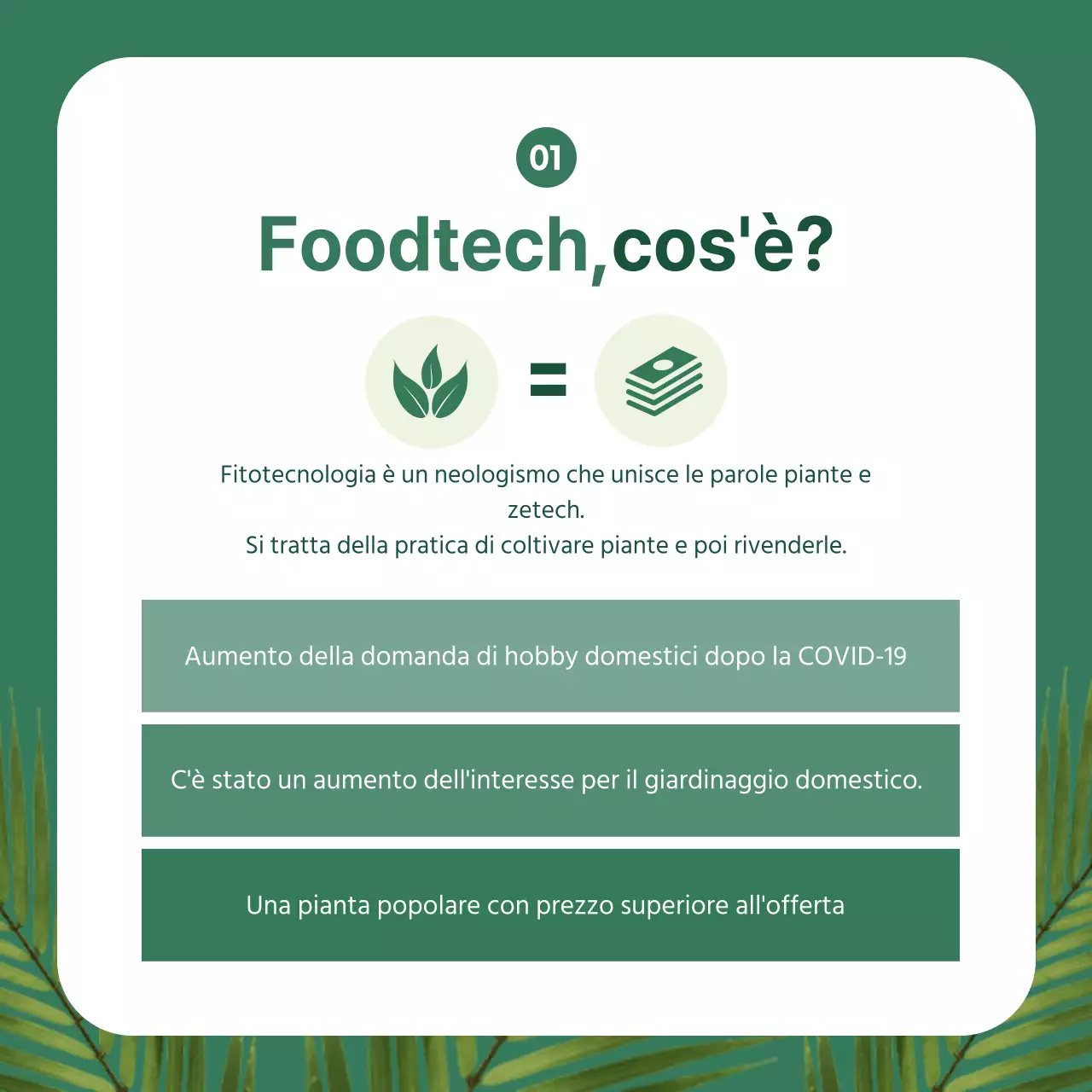 Design di una scheda tecnica alimentare con un tocco di verde