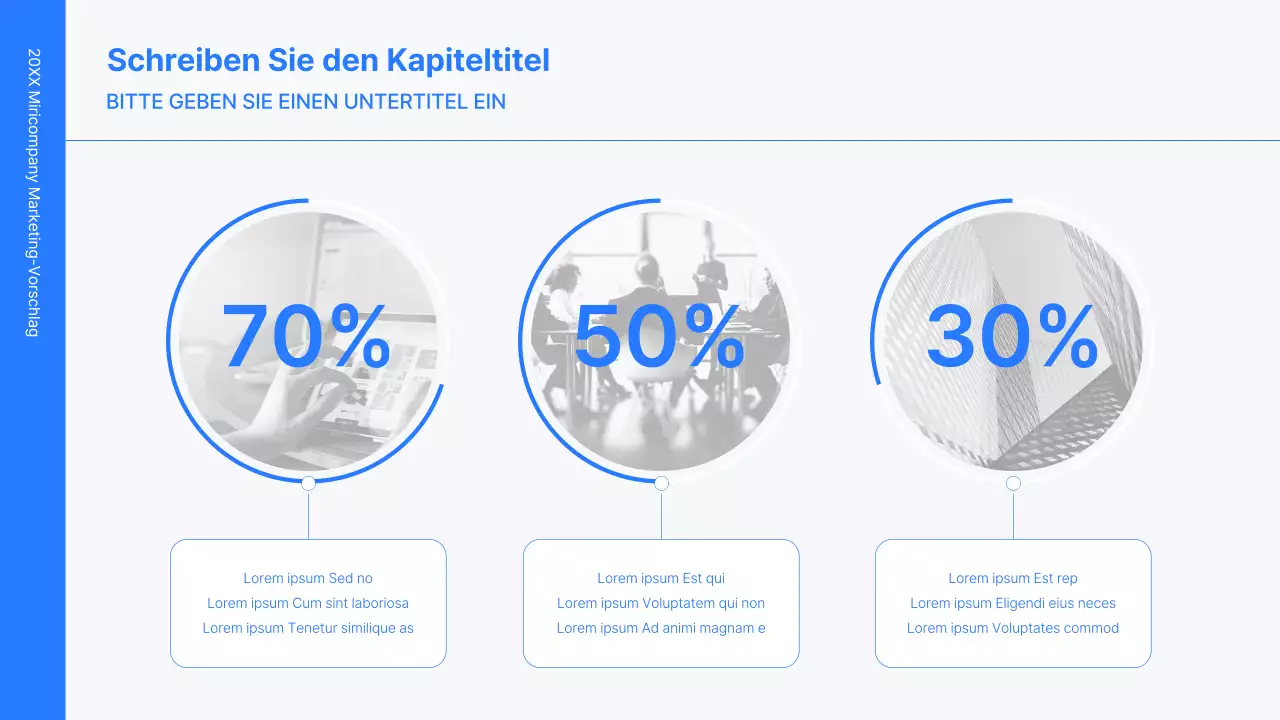 Business-Konzept-Kit mit blauen, minimalistischen und einfachen Linien