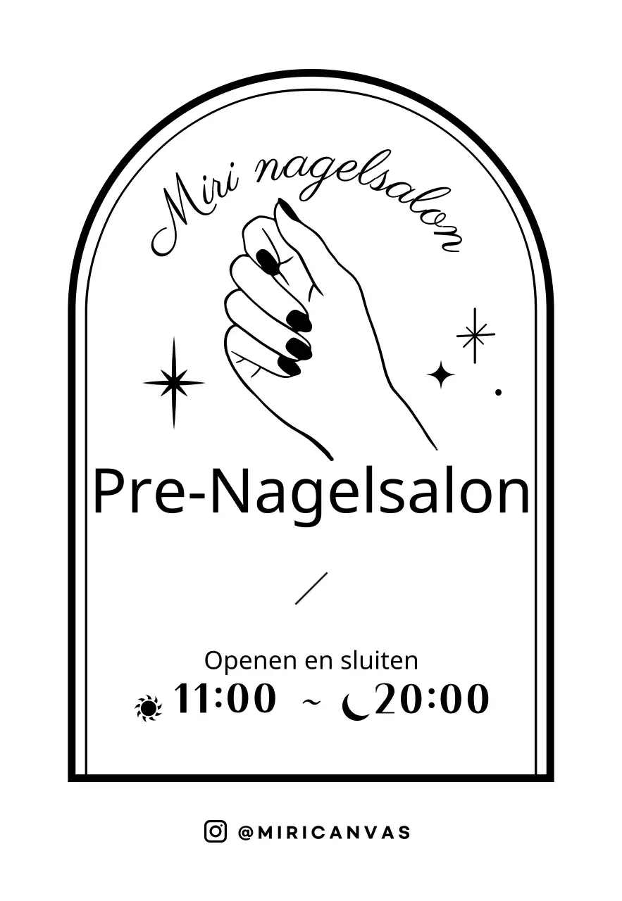 Badge-stijl nagelstudio in de hand illustratie
