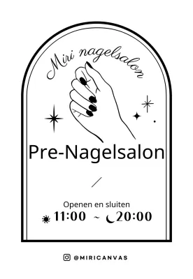 Badge-stijl nagelstudio in de hand illustratie