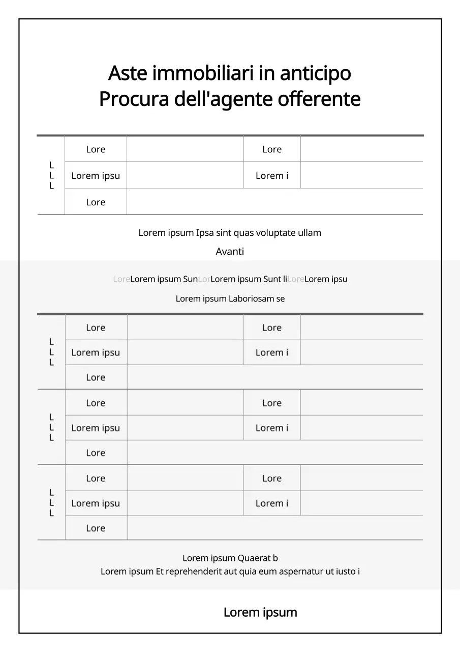 Procura per l'agente di gara per l'asta di immobili in grigio evidenziando