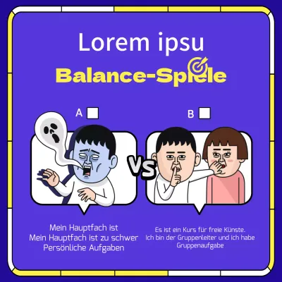 College Life Balance Spielvorlage in Lila und Gelb