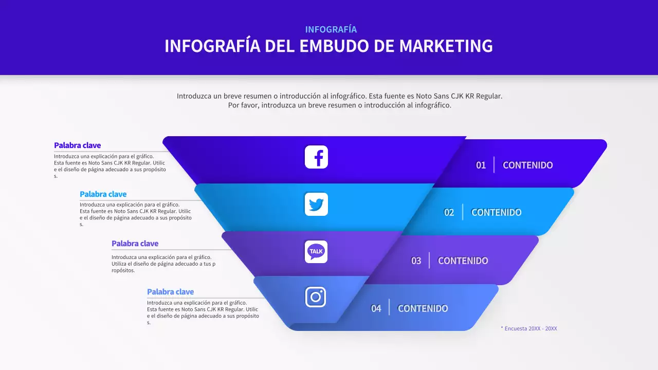 Gráfico de embudo conceptual, tridimensional y azul