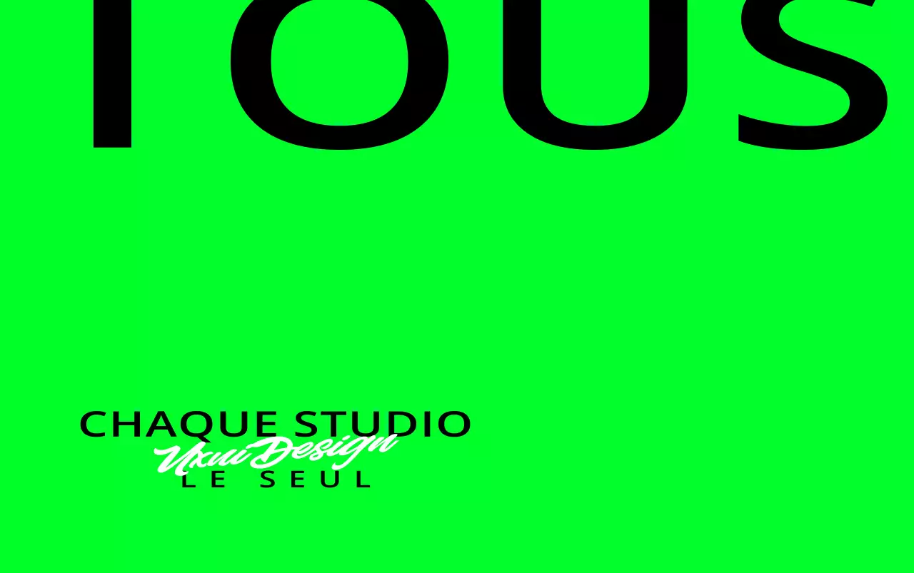 Conception d'un logo textuel pour un studio de design en vert lime fluorescent et en noir