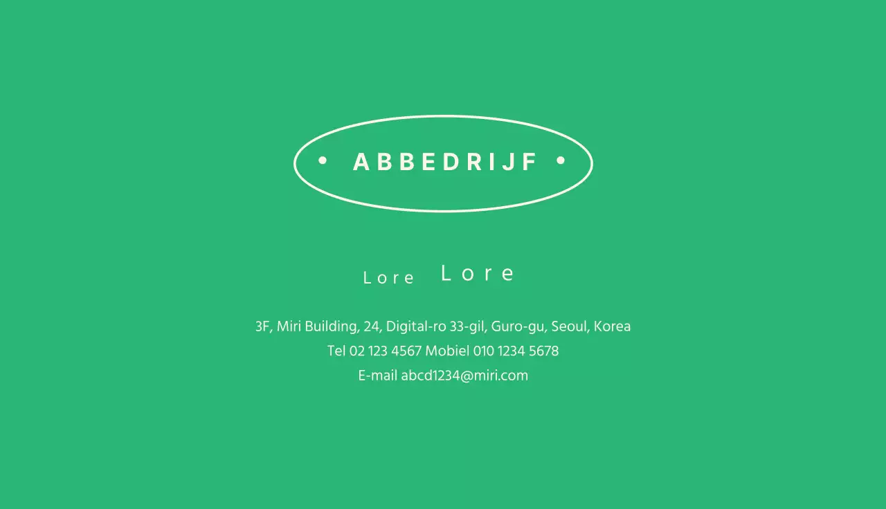 Groen omrand ovaal bedrijf