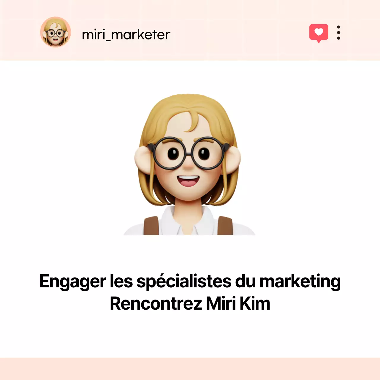 Bio de profil de média social kitsch en orange et rose