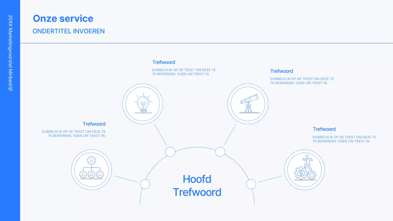 Business concept kit met blauwe, minimalistische en eenvoudige lijnen