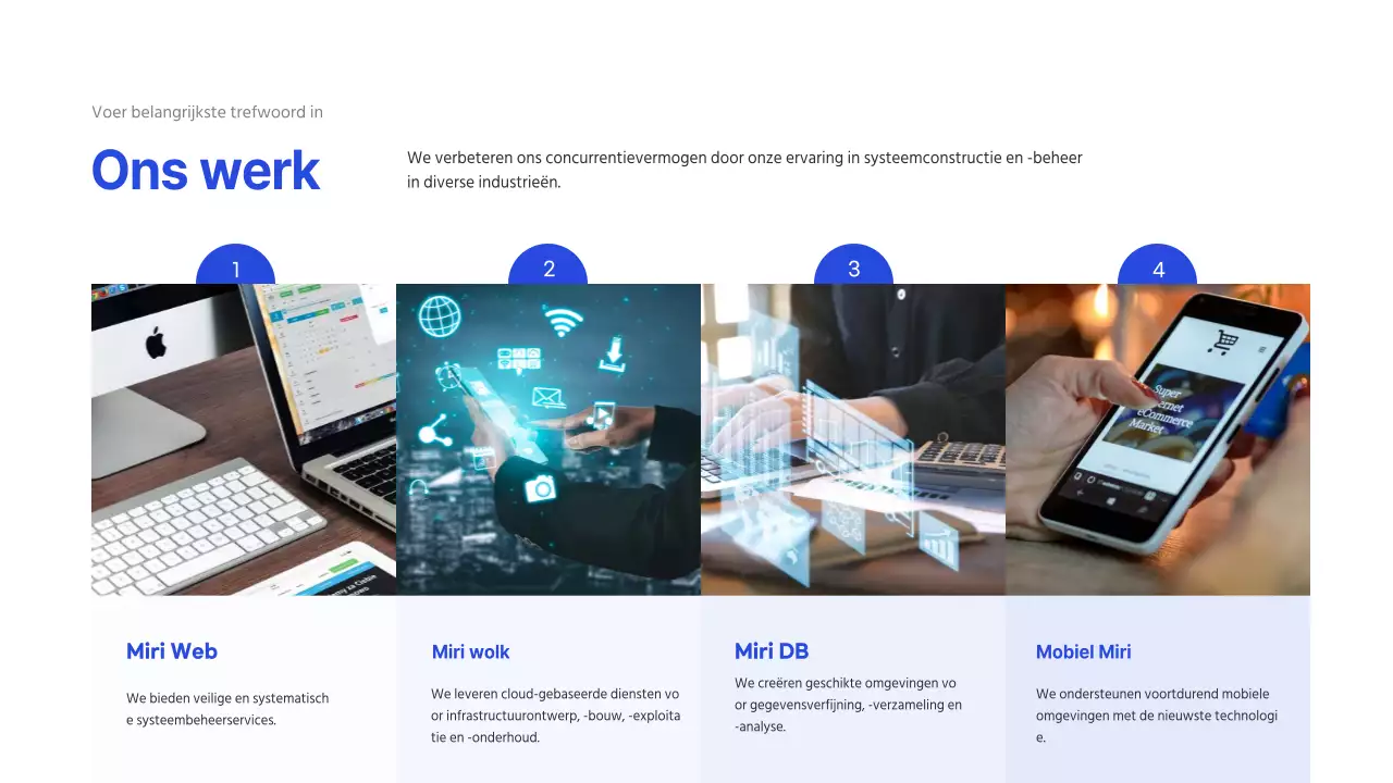 Bedrijfsprofiel IT-bedrijf in blauw (presentatie)