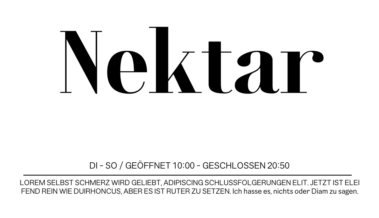 Visitenkarte in englischer Sprache mit einer kräftigen Akzentfarbe