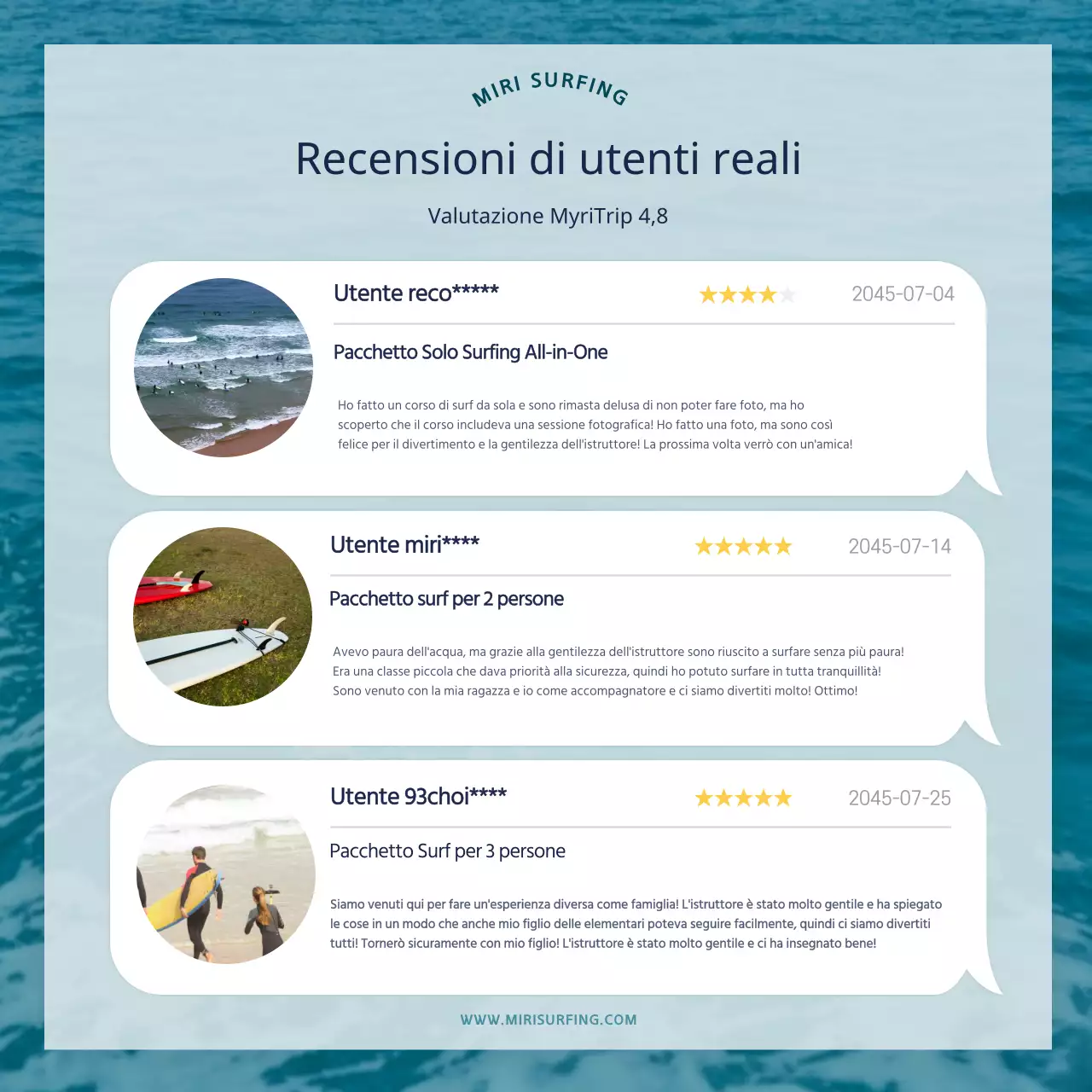 Recensione Instagram del Vestibolo Turchese Neat Surfing