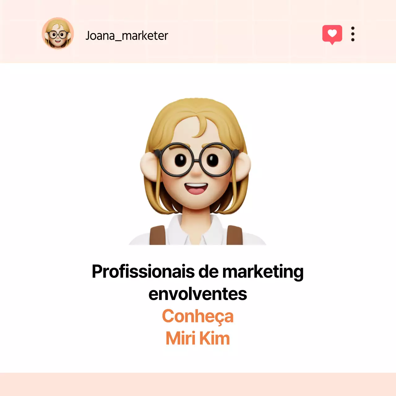 Biografia de perfil nas redes sociais em laranja e cor-de-rosa