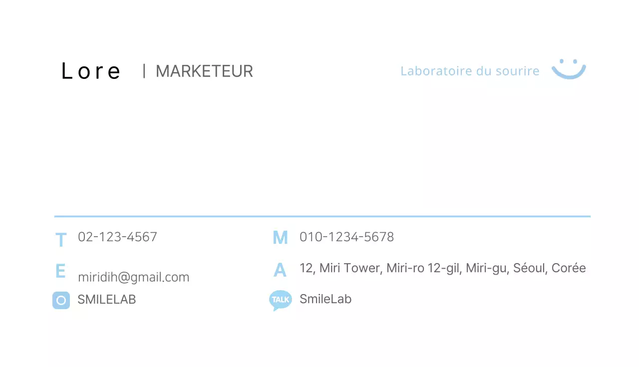 Carte de visite générale SmileLab