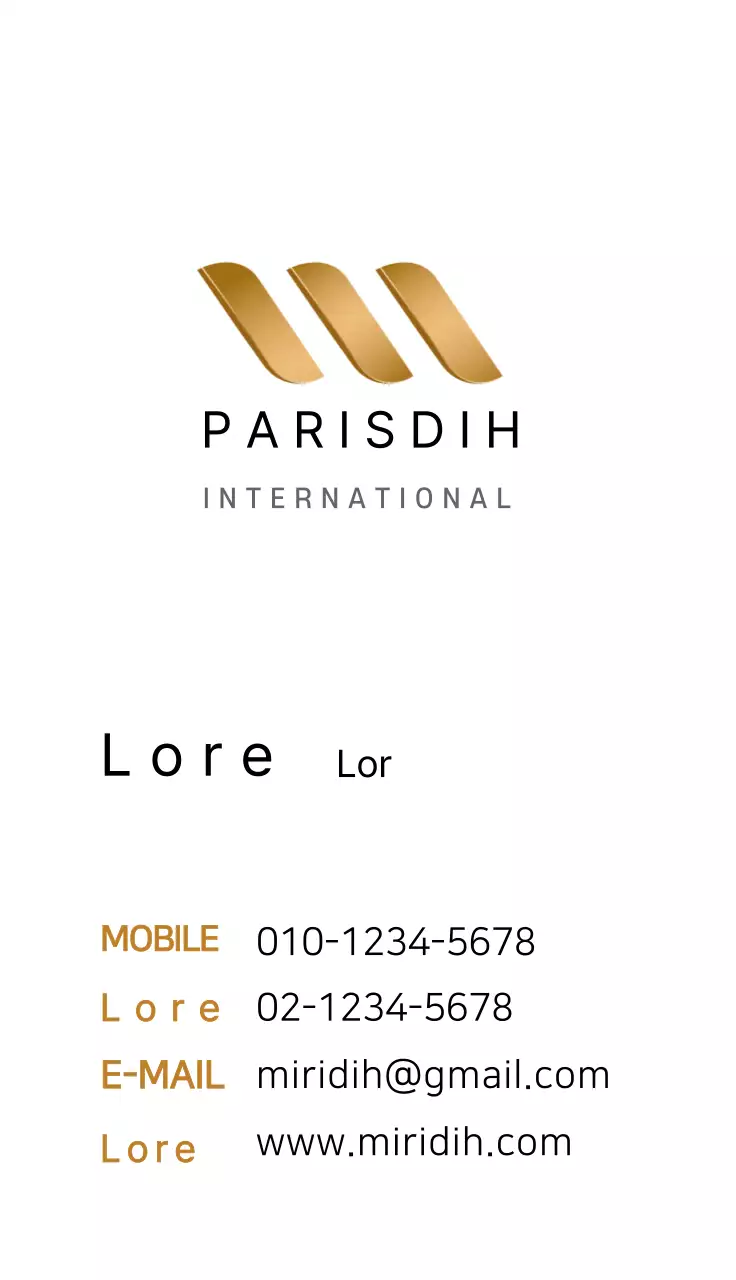 Carte de visite générale avancée