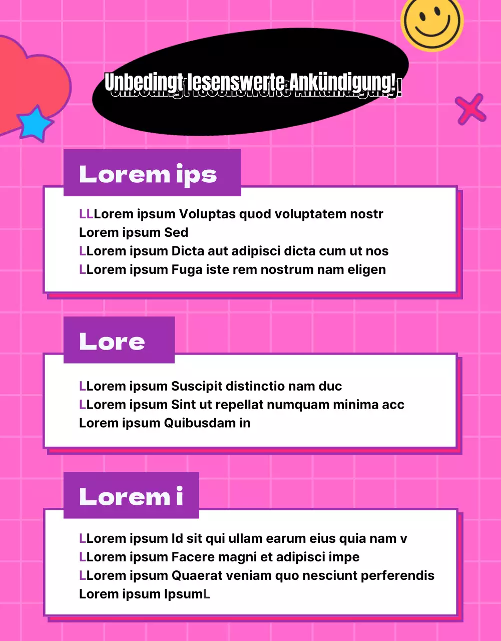 Random Box Event geschrieben auf einem rosa Whiteboard