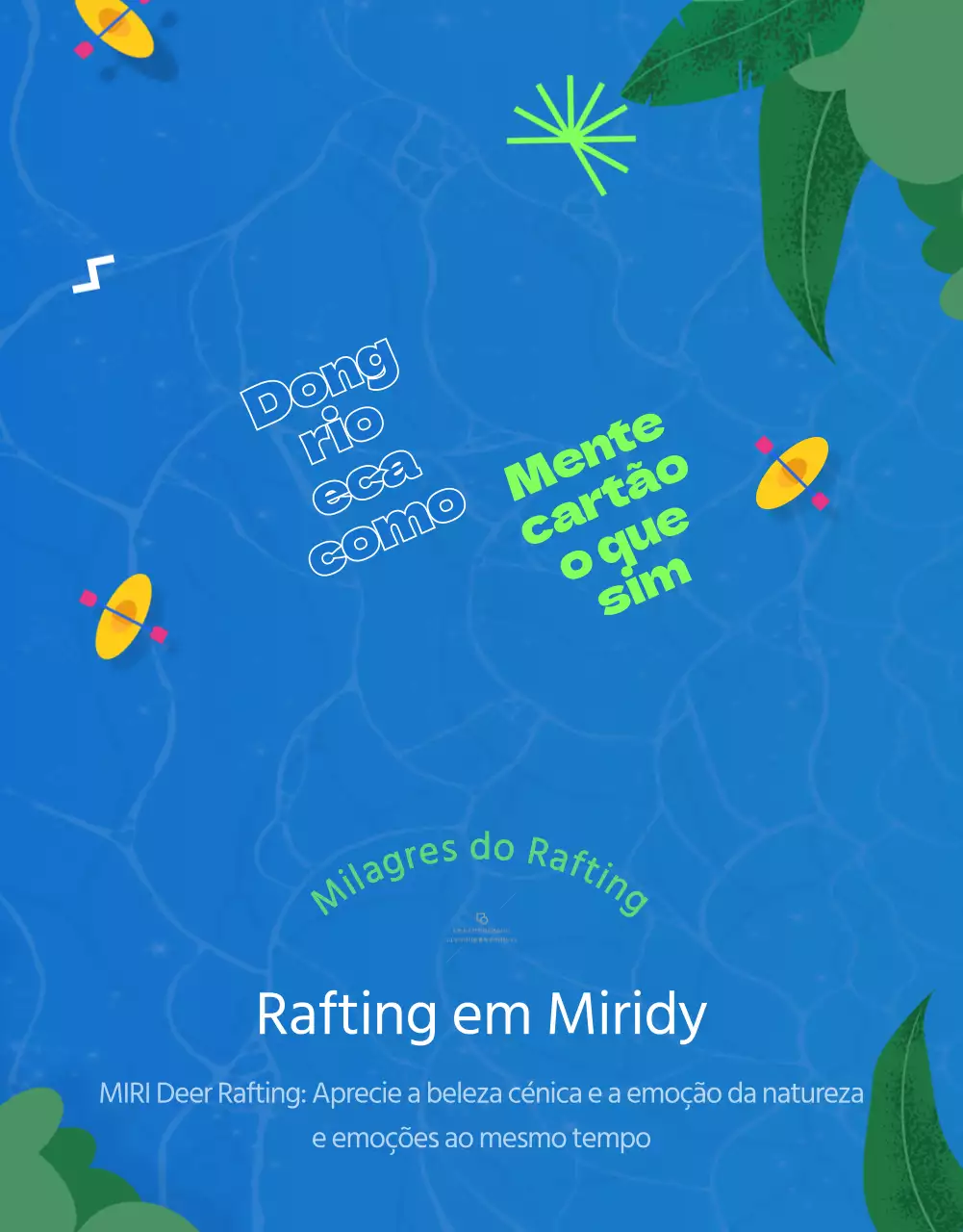 Empresas de rafting fixes com ilustrações azuis e verdes de Donggang