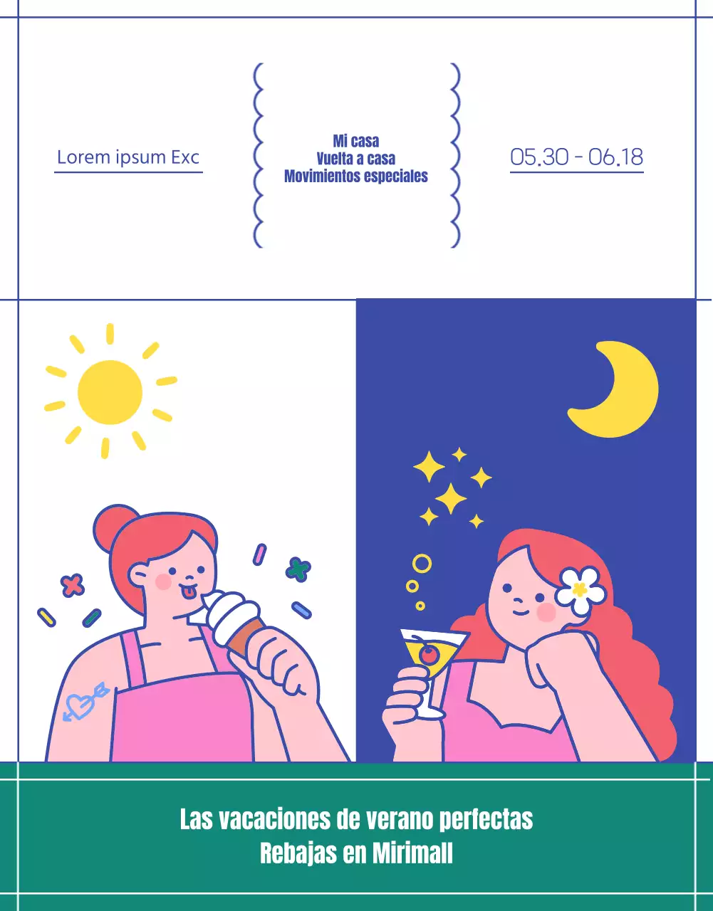 Una exposición estival que pone de relieve las líneas sencillas del azul.