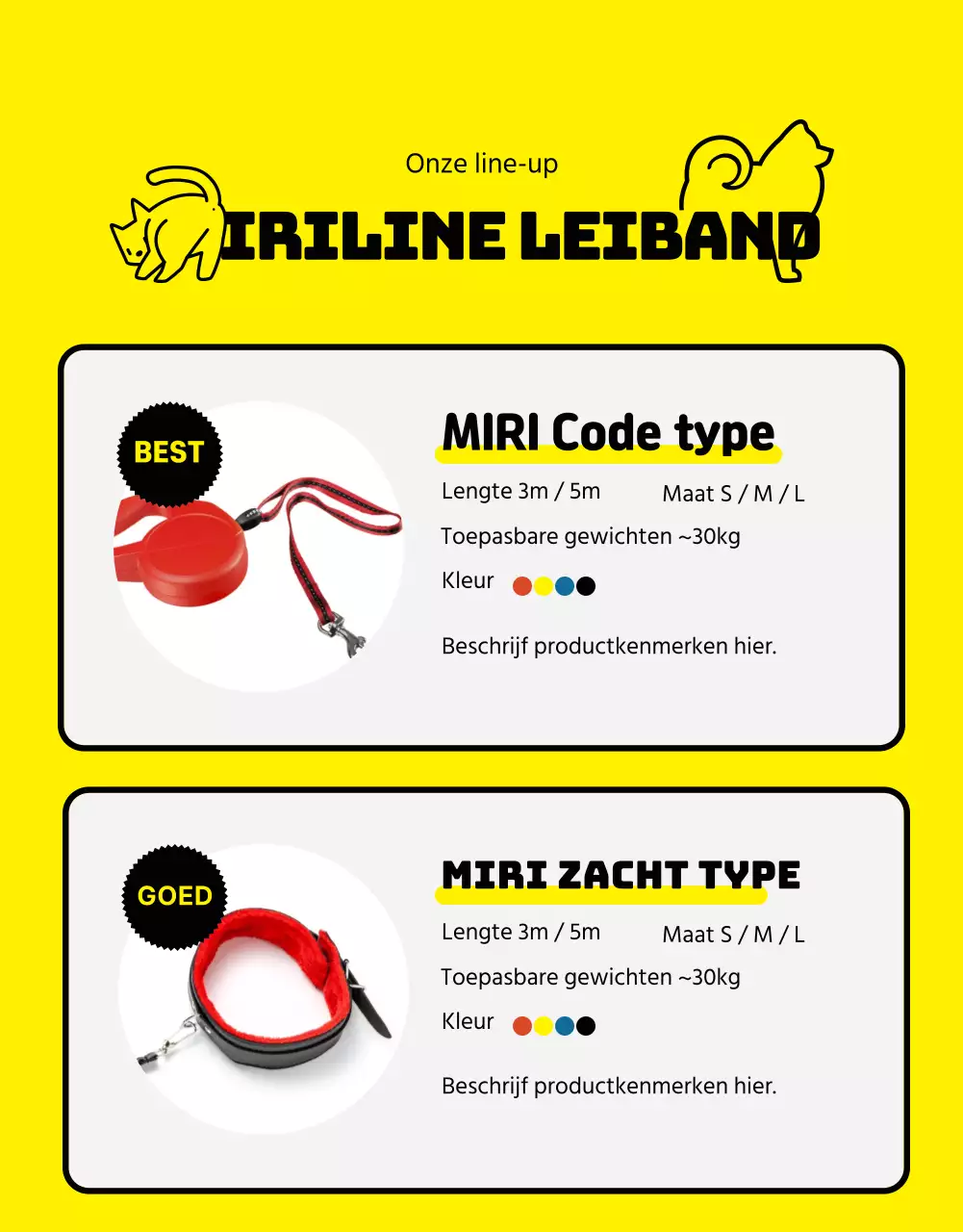 Pagina met huisdiergegevens