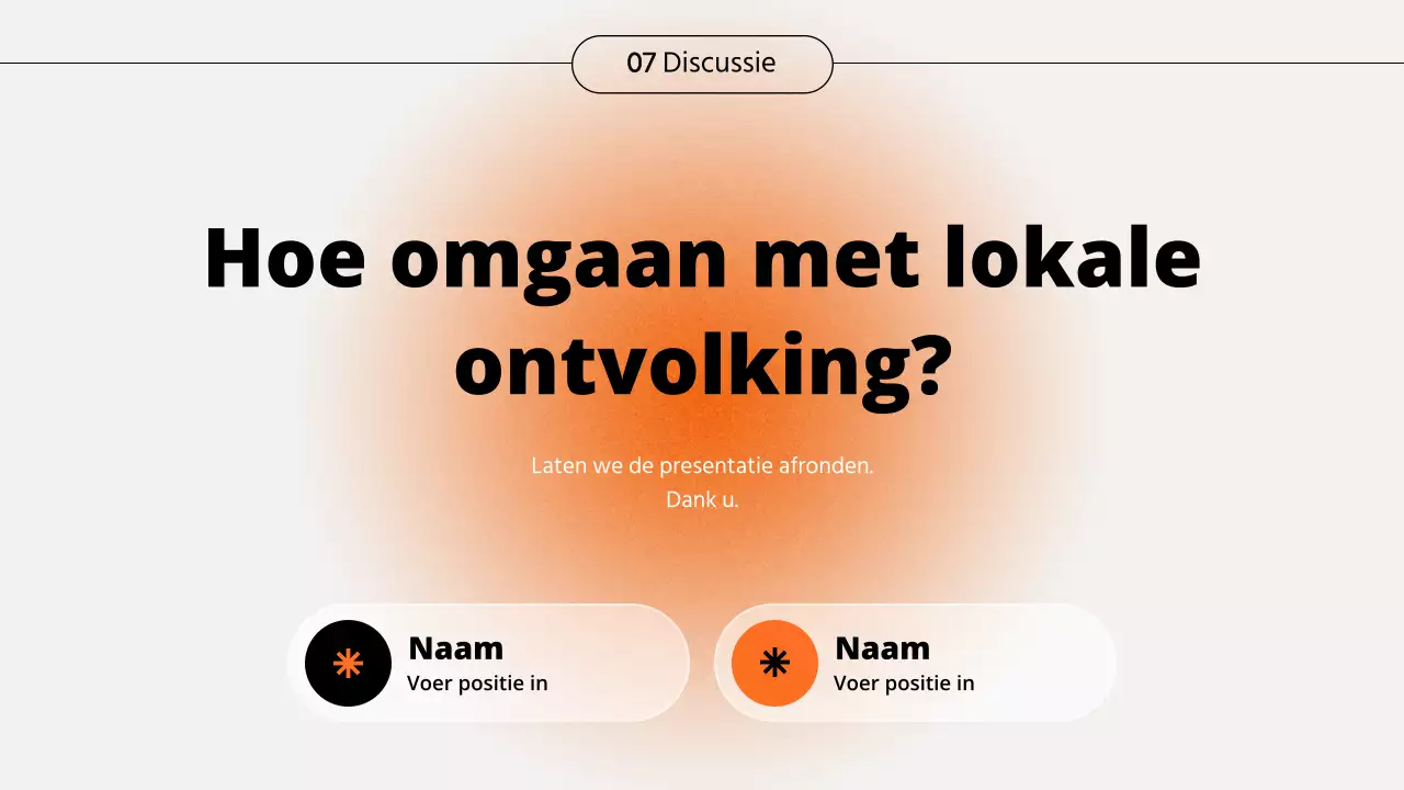 Oranje gradiënt seminar presentatie