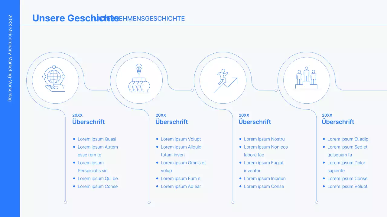 Business-Konzept-Kit mit blauen, minimalistischen und einfachen Linien