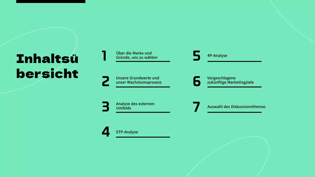 Ankündigung von Marketingaufgaben für die grüne Farbe