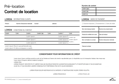 Modèle de contrat de location de voiture au style simple et épuré