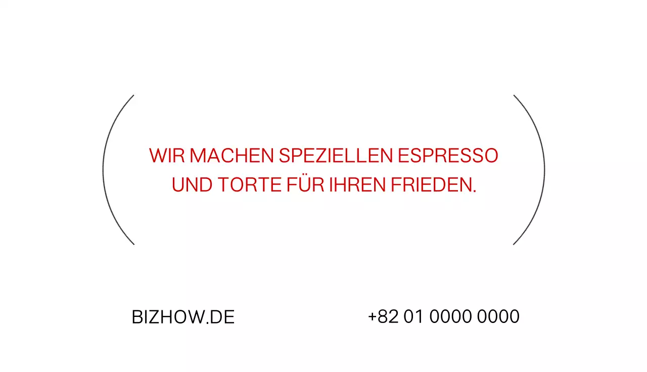 Visitenkarte in englischer Sprache mit einer kräftigen Akzentfarbe