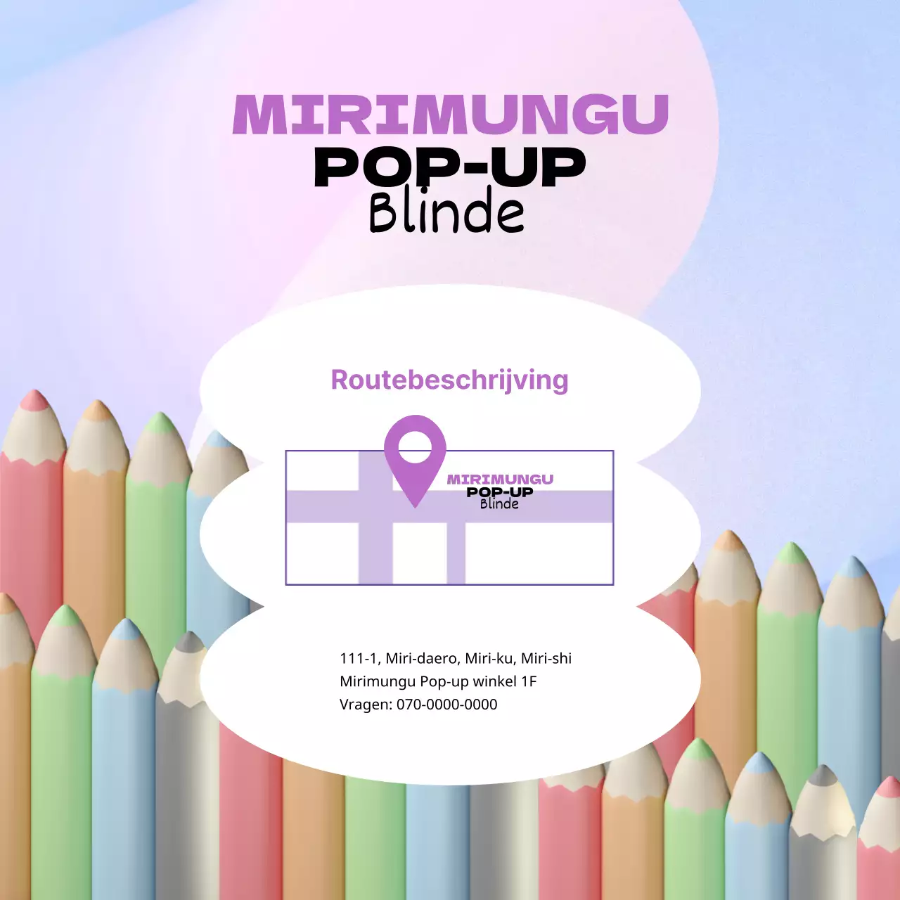 Promoot een paarse 3D pop-up winkel