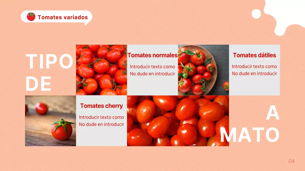 Explicación de los tomates rojos y naranjas Kitschy