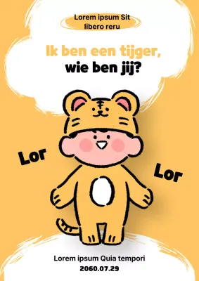 Promoot Internationale Tijgerdag met een schattige gele tijger