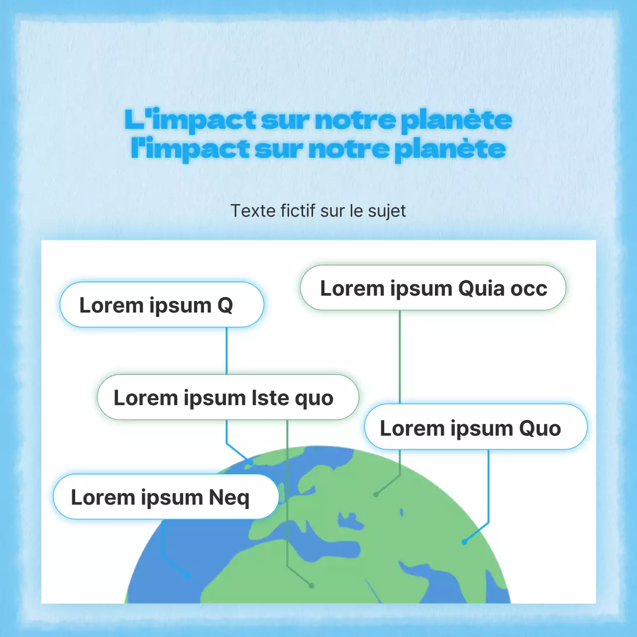 Un concept simple et mignon en bleu pour le poste d'information sur le climat