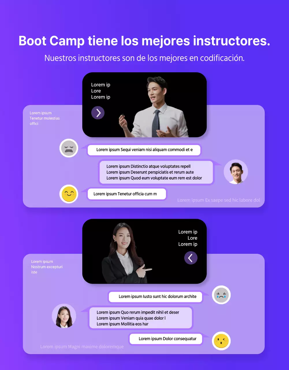 Formación de la Academia de Codificación en morado y negro