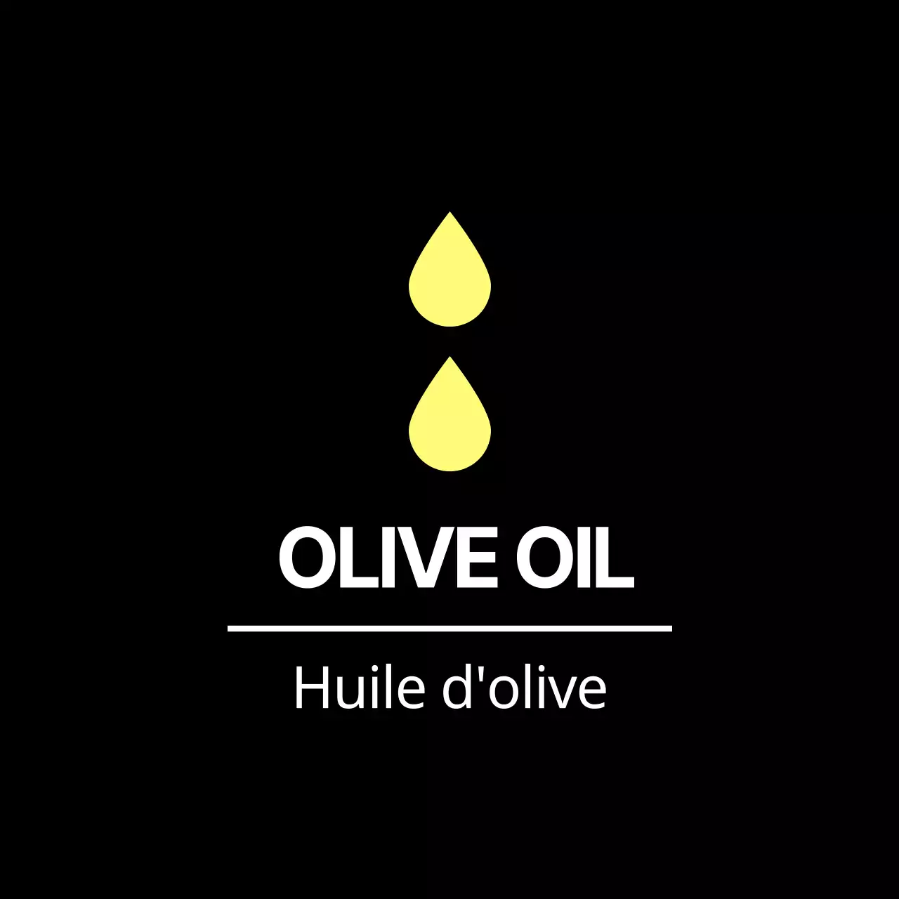 Autocollant noir simple pour l'huile d'olive pour les étiquettes des plats d'accompagnement