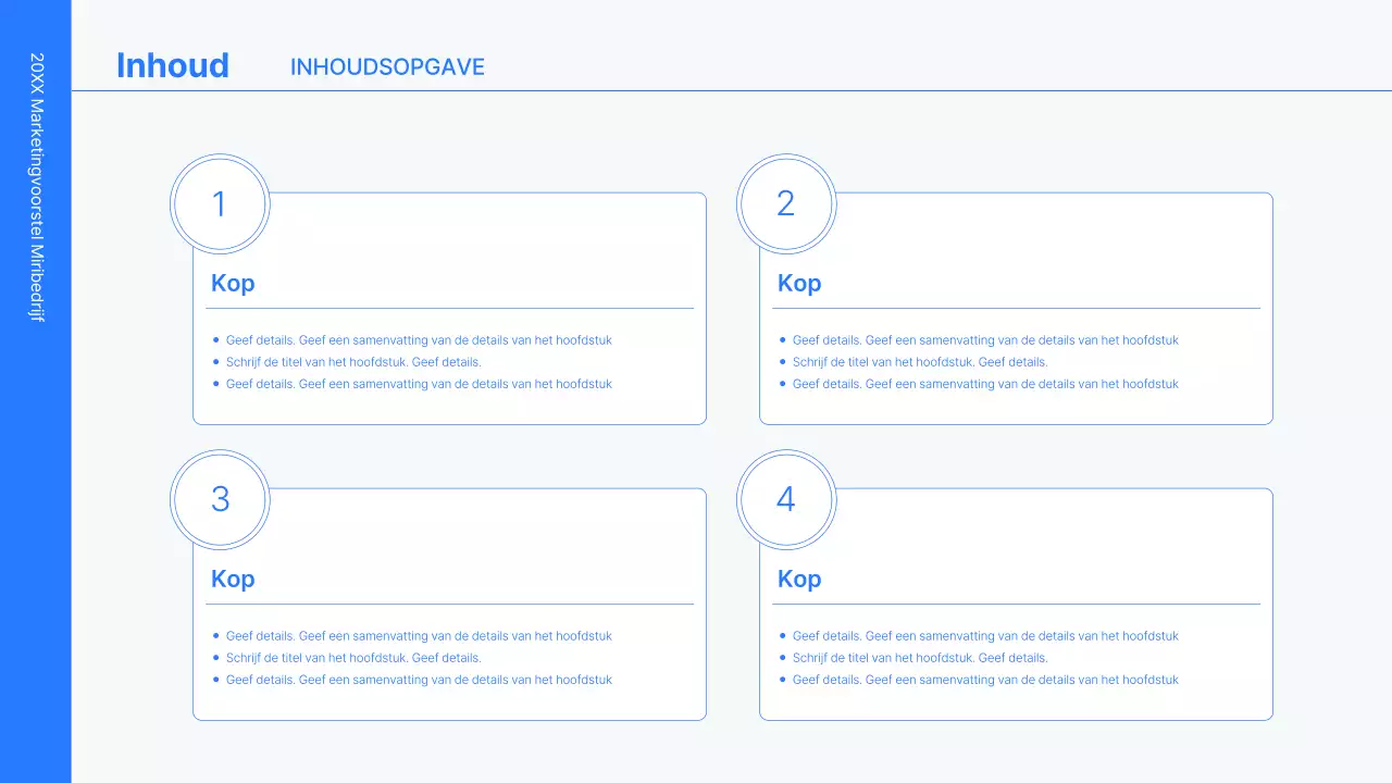 Business concept kit met blauwe, minimalistische en eenvoudige lijnen