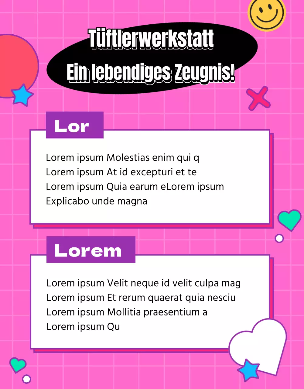 Random Box Event geschrieben auf einem rosa Whiteboard