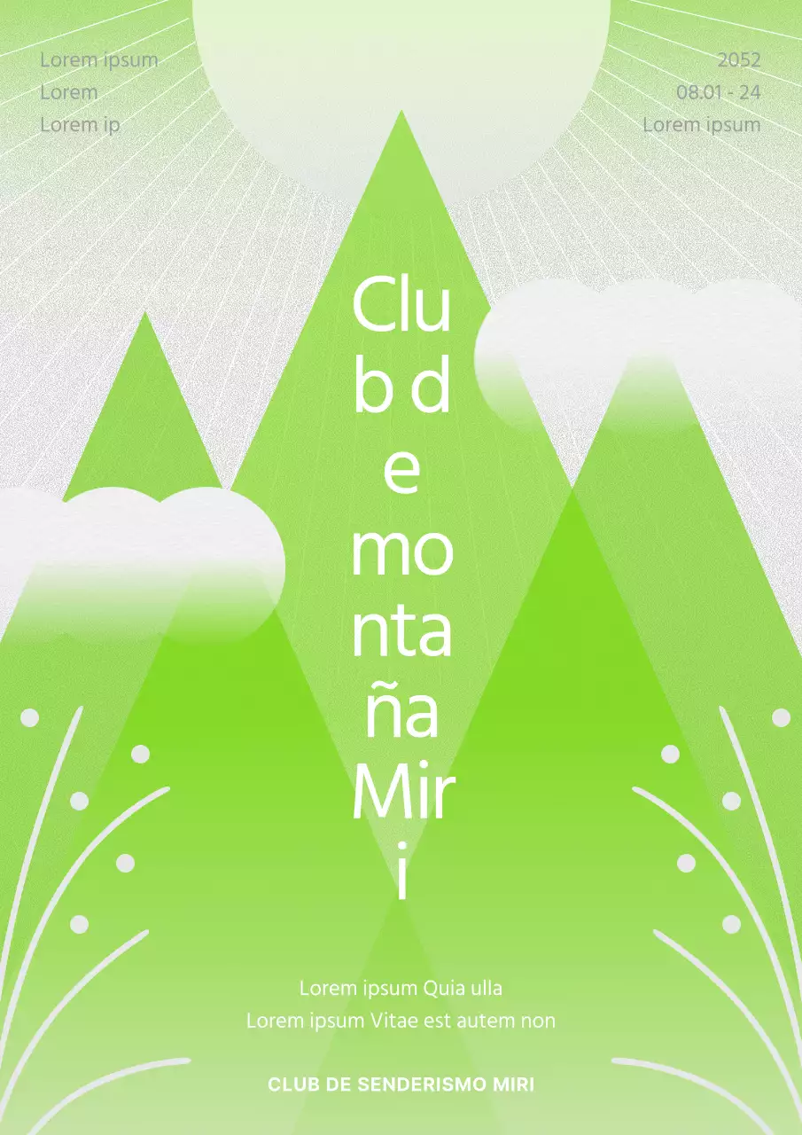 Guía para escalar las montañas geométricas de color verde lima y blanco