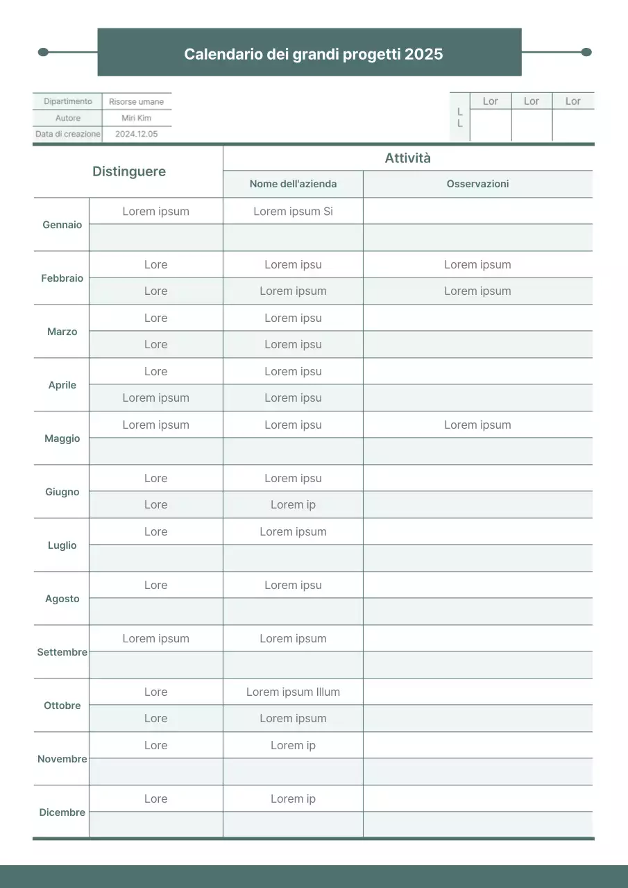 Un'agenda pulita e verde