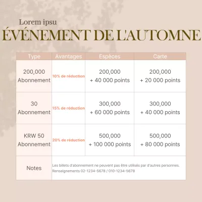 Pink Beige Calm Beauty Shop Adhésion d'automne