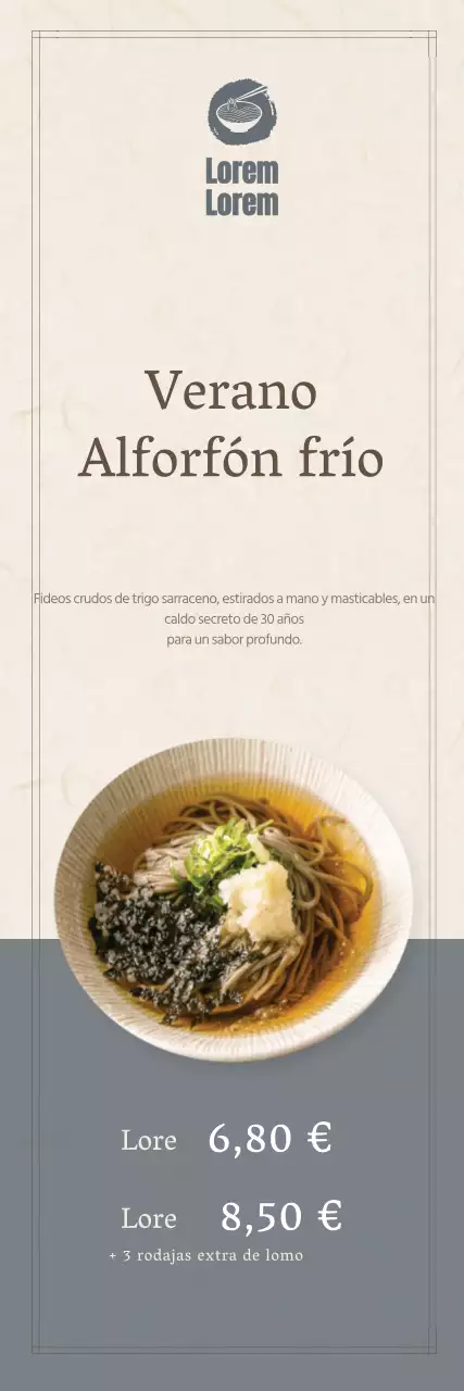 Cartel de comida de verano en colores apagados